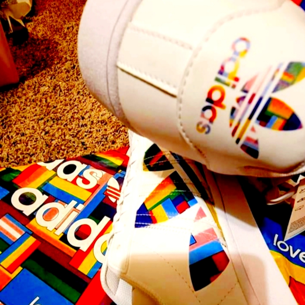 Superstar Pride Adidas Shoes,  Male 11 1/2, Pride Colors ( Rainbow)